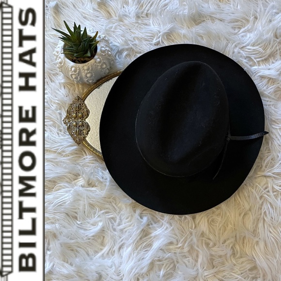 Vintage BILTMORE 🇨🇦 Black Soft Felt Classic Fedora Hat, Small - Picture 9 of 16